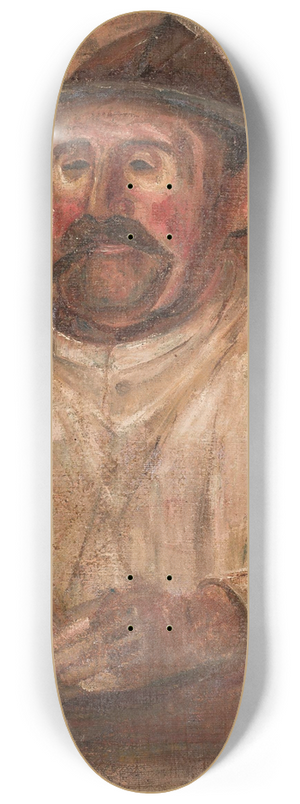 Tadeusz Makowski - Bust of a man in a hat with a pipe 8.25 inch art skate deck