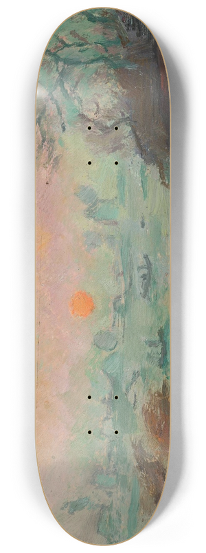 Tadeusz Makowski - Landscape at sunset 8.25 inch art skate deck