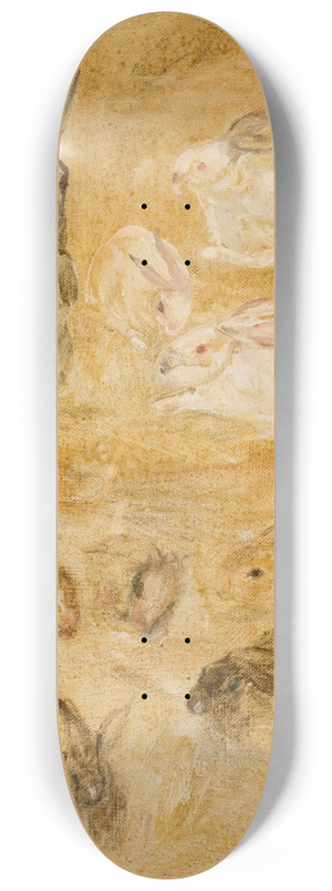 Tadeusz Makowski - Rabbits 8.25 inch art skate deck
