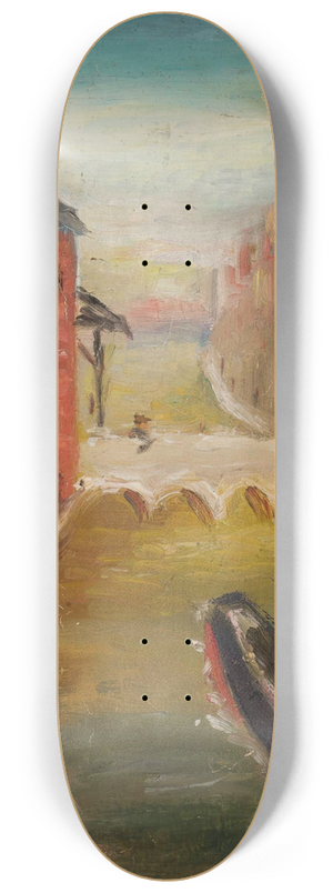 Tadeusz Makowski - Ship in a city 8.25 inch art skate deck