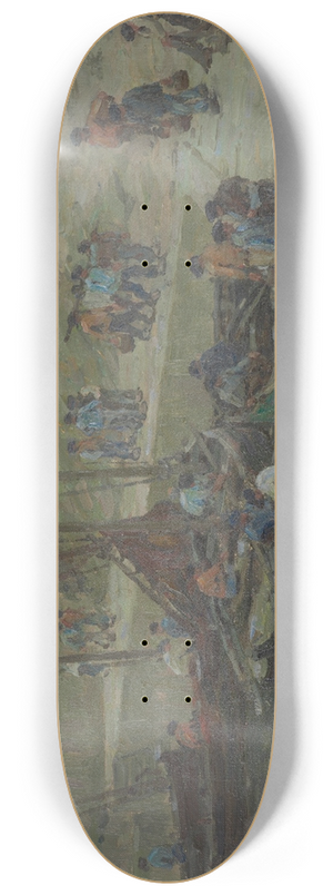 Terrick Williams - Fishermen at sundown, Audierne, Brittany 8.25 inch art skate deck
