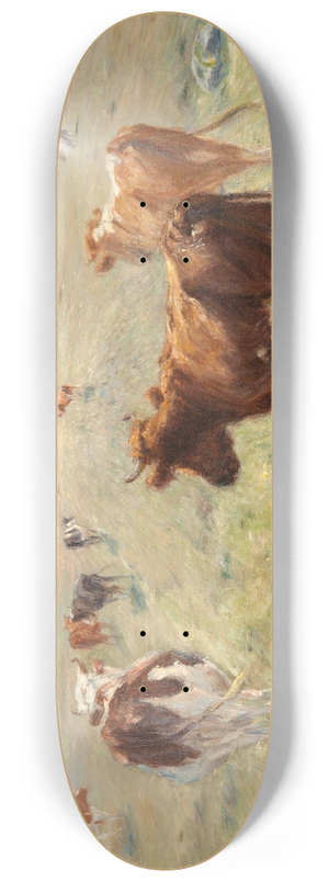 Theodor Philipsen - Cows out to Graze 8.25 inch art skate deck