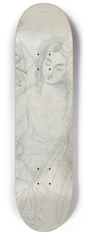 Theodor von Holst - An Equestrian Figure and Other Studies 8.25 inch art skate deck