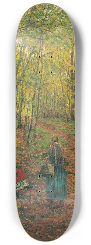 Theodor Von Hrmann - Waldinneres Mit Pilzesuchendem Mdchen 8.25 inch art skate deck