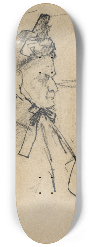 Theo van Hoytema - Oude dame, borstbeeld 8.25 inch art skate deck