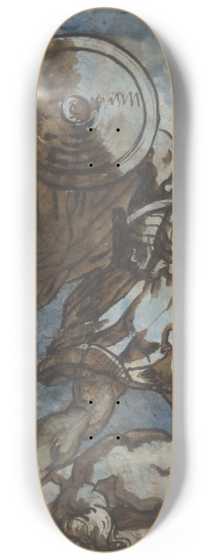 Thodore Gricault - A Warrior Holding a Shield and Sword, Seen from the Back 8.25 inch art skate deck