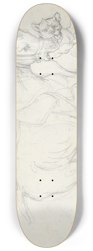 Thodore Gricault - Donkey Holding Dog in its Mouth 8.25 inch art skate deck