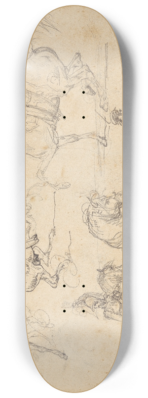Thodore Gricault - Horses and Riders 8.25 inch art skate deck