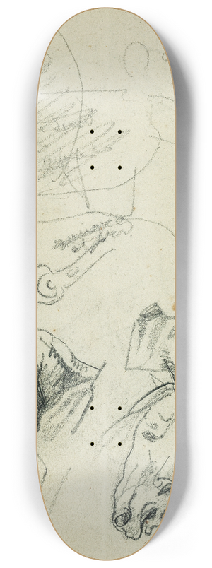 Thodore Gricault - Horse studies 8.25 inch art skate deck