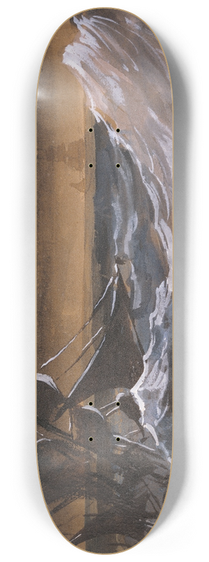 Thodore Gricault - Sailboat on a Raging Sea 8.25 inch art skate deck