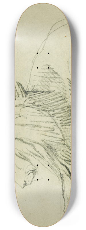 Thodore Gricault - Seated lion 8.25 inch art skate deck