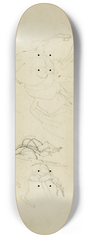 Thodore Gricault - Two studies of a rearing horse 8.25 inch art skate deck