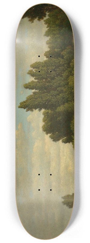 Thodore Rousseau - A Meadow Bordered by Trees 8.25 inch art skate deck