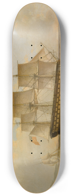 Thomas Birch - U.S. Frigate President 8.25 inch art skate deck