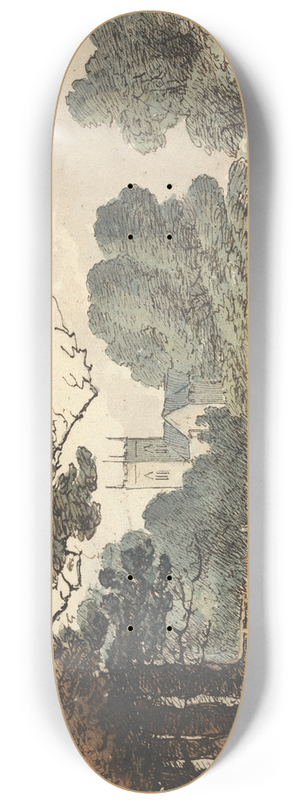 Thomas Bradshaw - Rural Scene with Church 8.25 inch art skate deck