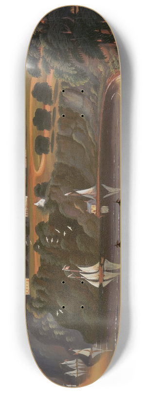 Thomas Chambers - View of Hudson River at West Point 8.25 inch art skate deck