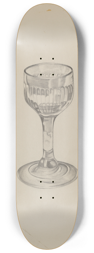 American 20th Century - Glass 8.25 inch art skate deck