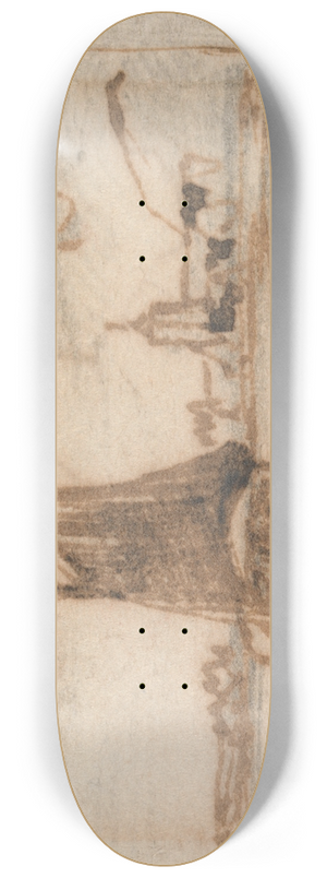Thomas Creswick - A Sailing Boat Becalmed 8.25 inch art skate deck