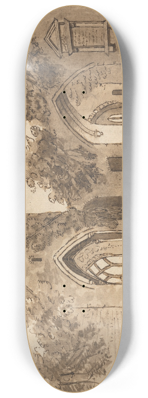 Thomas Crofton Croker - Ruined Abbey 8.25 inch art skate deck