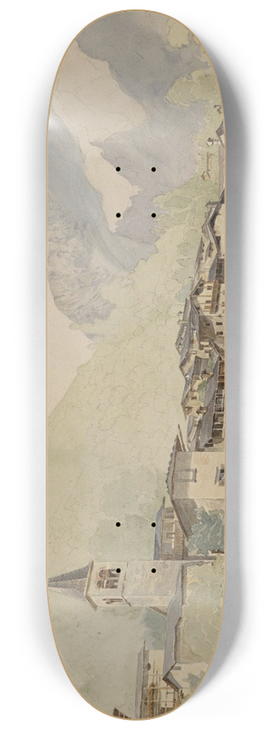 Thomas Ender - Dorf in einer Gebirgslandschaft 8.25 inch art skate deck