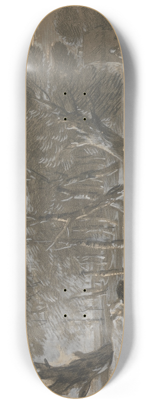 Thomas Gainsborough - A Moonlit Landscape with Cattle by a Pool 8.25 inch art skate deck