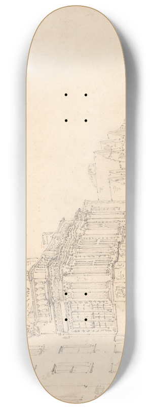 Thomas Girtin - The Guildhall, Exeter 8.25 inch art skate deck