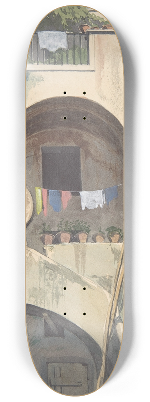 Thomas Hartley Cromek - A House at Sorrento 8.25 inch art skate deck