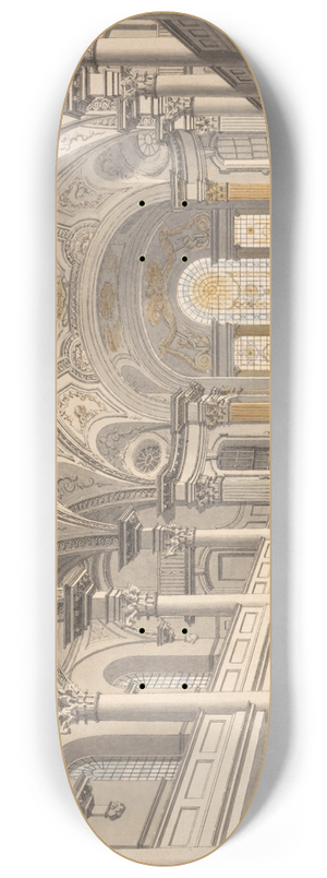 Thomas Malton the Younger - St. Martin-in-the-Fields, Interior 8.25 inch art skate deck