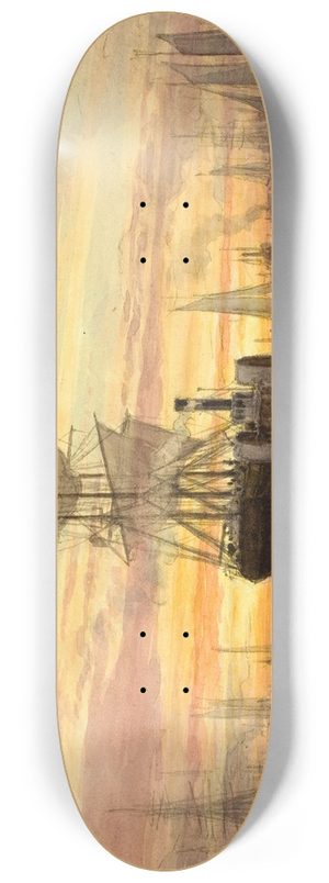 Thomas Moran - Harbor Scene 8.25 inch art skate deck