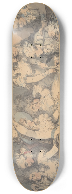 Thomas Rowlandson - A Gaming Table at Devonshire House 8.25 inch art skate deck