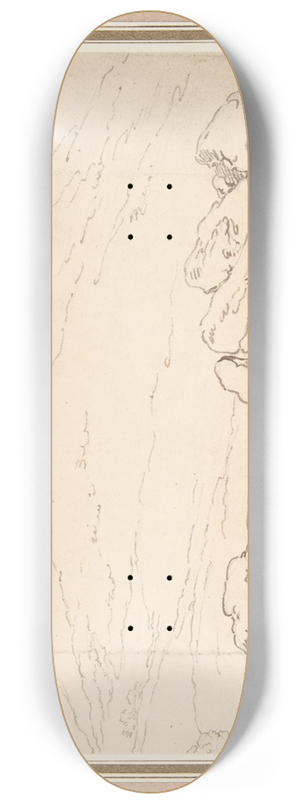 Thomas Rowlandson - Hilly landscape with rocks 8.25 inch art skate deck