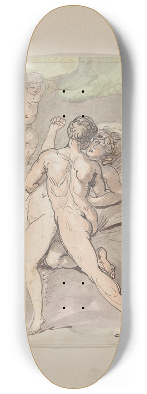 Thomas Rowlandson - Nude Couple Embracing 8.25 inch art skate deck