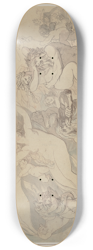 Thomas Rowlandson - Nymphs and tritons 8.25 inch art skate deck