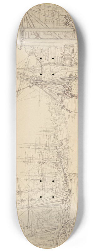 Thomas Rowlandson - Shipyard, Greenwich 8.25 inch art skate deck