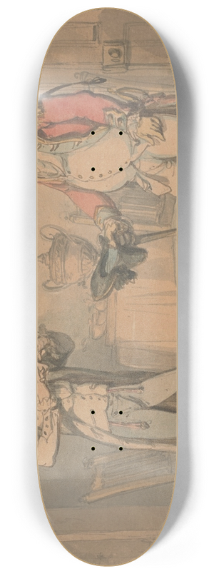 Thomas Rowlandson - The challenge 8.25 inch art skate deck
