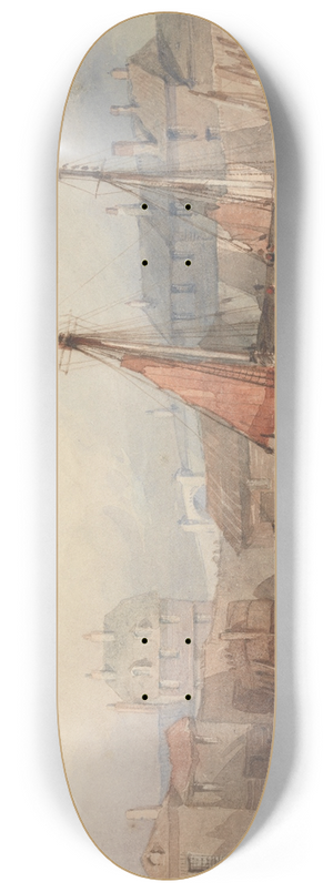 Thomas Sewell Robins - Mutton Cove, Plymouth 8.25 inch art skate deck