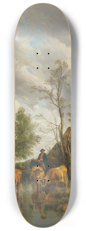 Thomas Sidney Cooper - A Brook in the Meadows 8.25 inch art skate deck