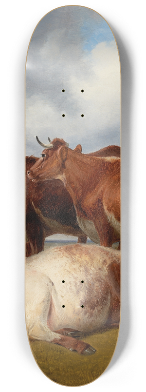 Thomas Sidney Cooper - Cattle Grazing 8.25 inch art skate deck