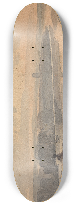 Thomas Sully - Landscape, with Winding River, Figure on Hill in Foreground 8.25 inch art skate deck