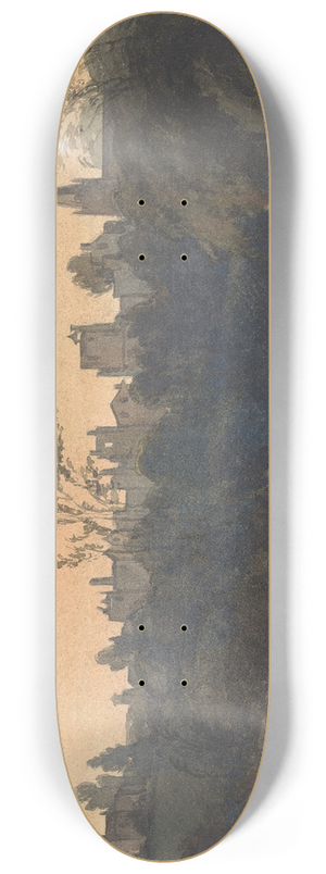 Thomas Sully - Town Scene on River 8.25 inch art skate deck