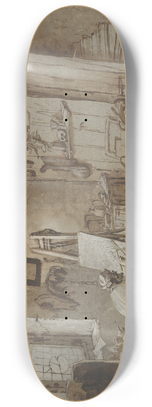 Thomas Wijck - A Painter at Work in his Studio 8.25 inch art skate deck