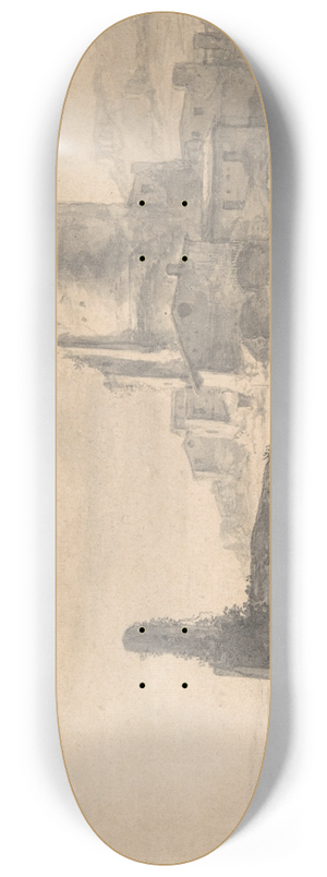 Thomas Wijck - Landscape with a Tower 8.25 inch art skate deck