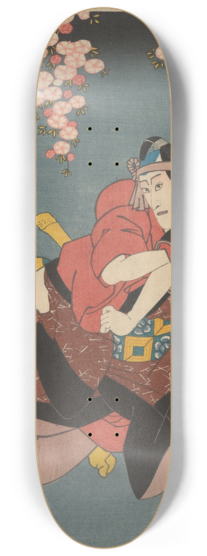 Toyokuni Utagawa - Actor in brown and red costume 8.25 inch art skate deck