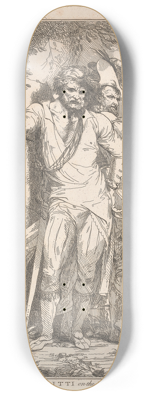 John Hamilton Mortimer - Banditti on the lookout 8.25 inch art skate deck