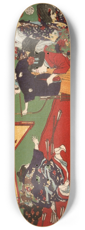 Tsukioka Yoshitoshi - Tokugawa Ietsuga Playing at Archery 8.25 inch art skate deck