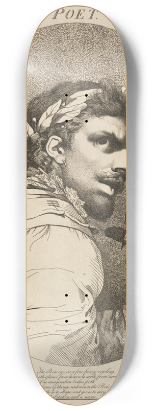 John Hamilton Mortimer - Poet, from A Midsummer Nights Dream, Act V, Scene i 8.25 inch art skate deck
