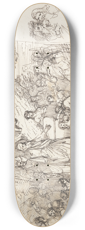 John Hamilton Mortimer - Saint Paul Preaching to the Britons 8.25 inch art skate deck