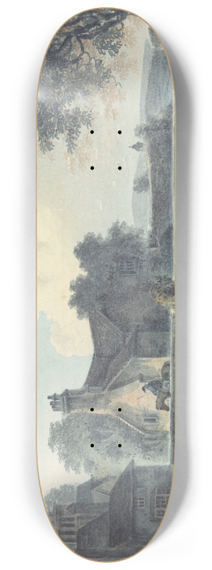 John Hassell - The Entrance to King Johns Palace, Eltham, Kent 8.25 inch art skate deck