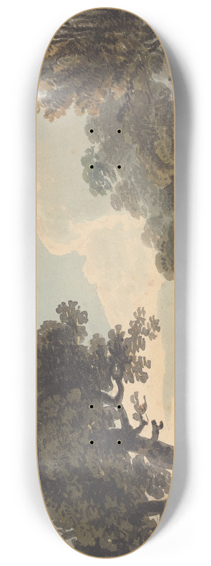 John Henry Campbell - Landscape with a Distant View of London 8.25 inch art skate deck