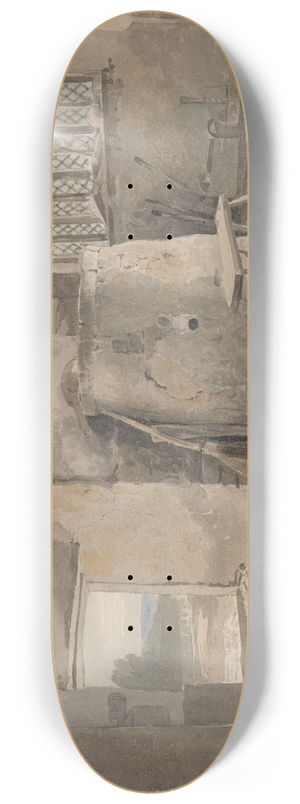 John Henry Mole - Study of a Cottage Interior 8.25 inch art skate deck